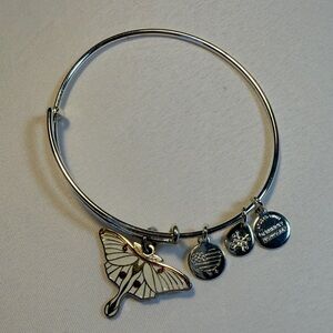 Alex and Ani Silver Charm Bracelet with Butterfly